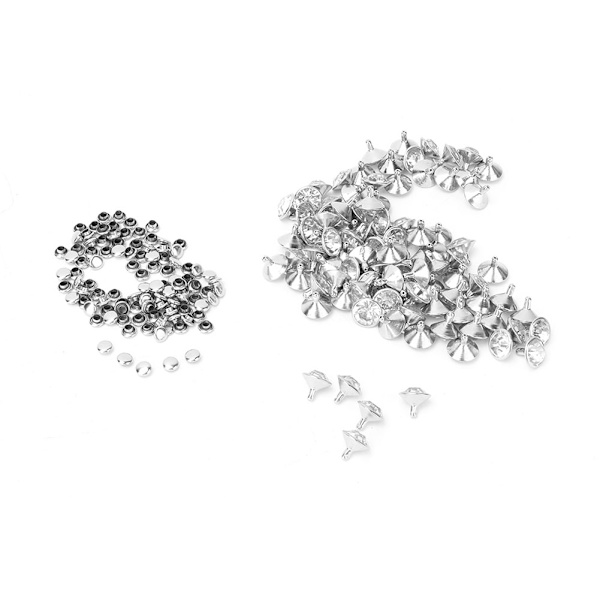 Tygkristallinlägg Rapid Nitar 12mm Spots Studs Cap för DIY Läderhantverksdekoration (guld)