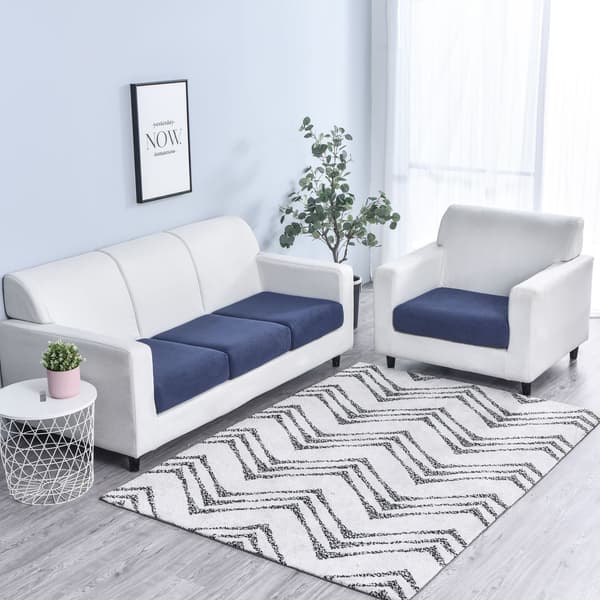 [NX]3 delar soffkuddfodral, högelastiskt individuellt sittkuddfodral, soffkuddfodral Navy Blue