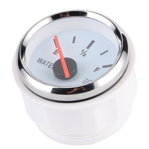 2 tuuman osoitin vedenpinnan mittarin korkea tarkkuus Universaali veneen, kuorma-auton, matkailuvaunun, RVWhite Dial Silver Frame