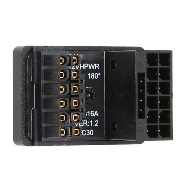 GPU PCIe-stik 600W 12V HPWR 16P til 16P Han til Hun 180 Grader GPU Strømadapterkort til Stationær Computer PH316 Sort