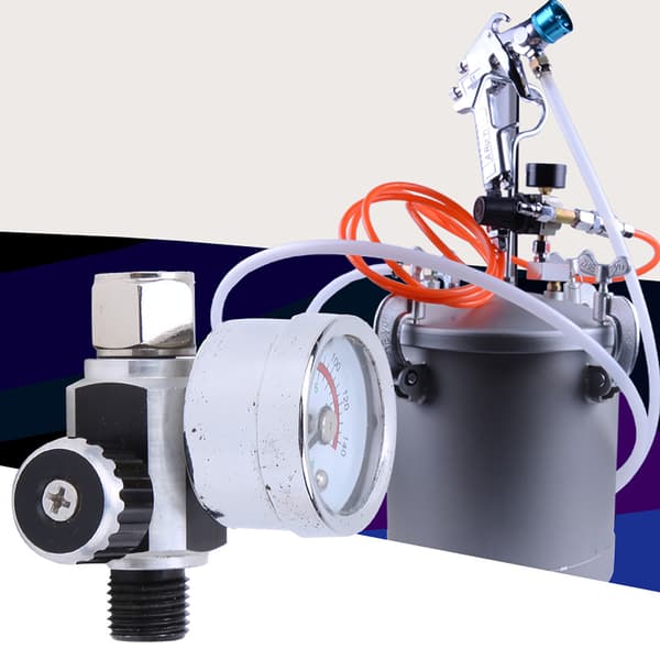 【NX】Lufttryksregulator 0-10bar/0-140psi Aluminiumlegeringsventil 1/4inBSPP Indgangs-udgangsstik Sølv