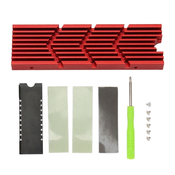 M.2 Kylfläns aluminiumlegering NVME 2280 SSD-kylare med 3 termiska kuddar för PC för PS5 för M.2 PCIE NVMe SSD M.2 SATA SSD