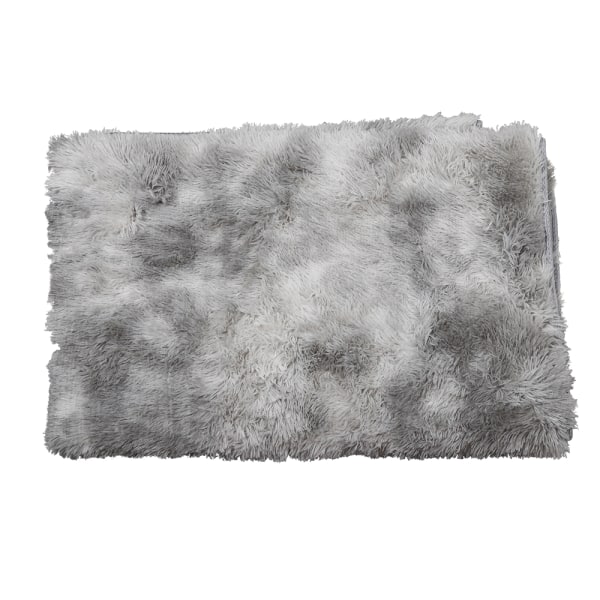 Lysegrå 140*200cm gradient tie-dye teppe langhåret nordisk enkelt teppe sofa stue tie-dye teppe