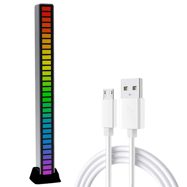 RGB-lyd Reaktivt LED-lysfelt LED Farverigt Lydstyret Lyd Musik Rytme Dynamisk Niveauindikator Display Lysstribe til Bilspil PC TV-rum