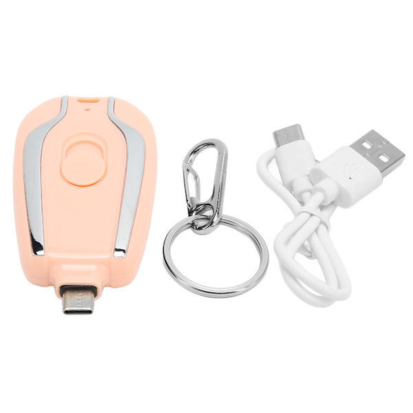 Avaimenperän Kannettava Lataus Nopea Lataus 1500mAh Androidille USB C Mini Hätävirtapankki Puhelimille Vaaleanpunainen