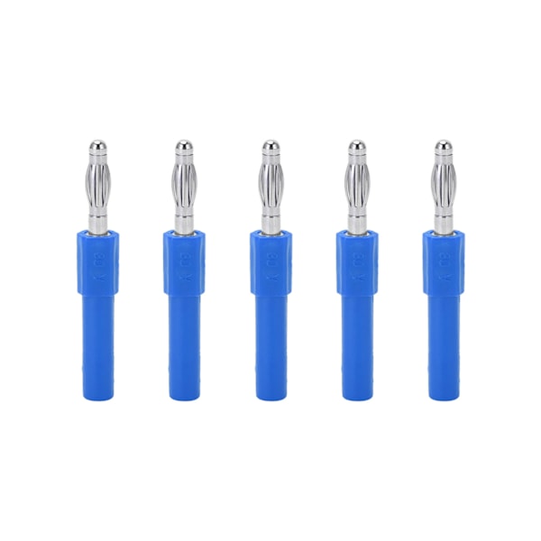 5 stk 4 mm bananpluggadapter Sterk tilkobling God ledningsevne 4 mm til 2 mm konvertering Bananplugg Blå