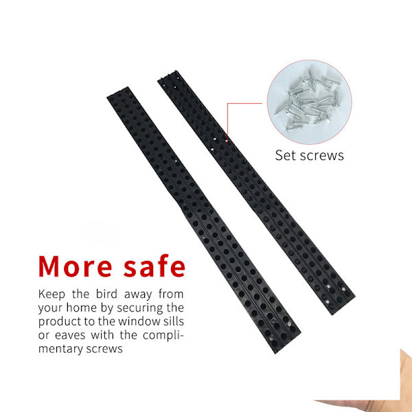 10 st Plast Fågel Spikes Hög flexibilitet Anti Thief Säkerhet Stängsel Spikes för vägg Svart
