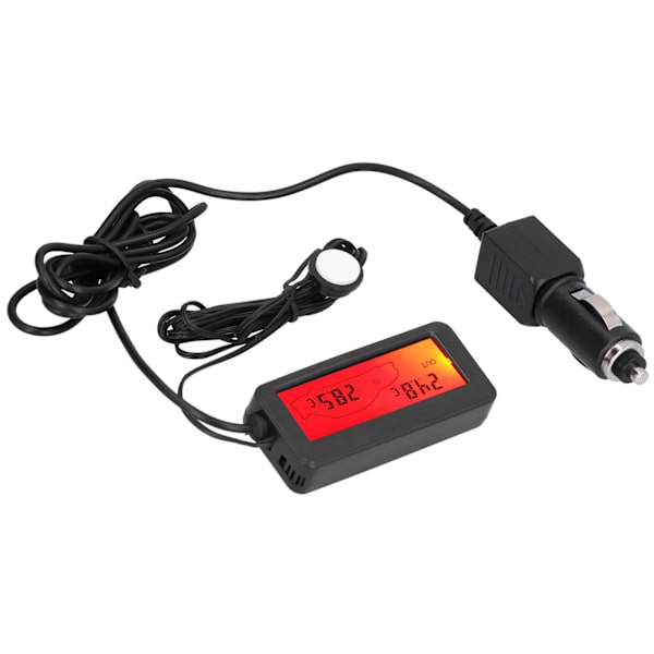 Mini termometer Elektronisk temperaturmätare med LCD-skärm DC12V för bil inomhus utomhusröd