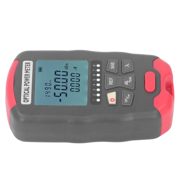 30 km fiberoptisk effektmeter rødt lys VFL nettverkskabeltester LED-lys optisk effektmeter ‑70 ‑ +10 dbm effektmeterområde