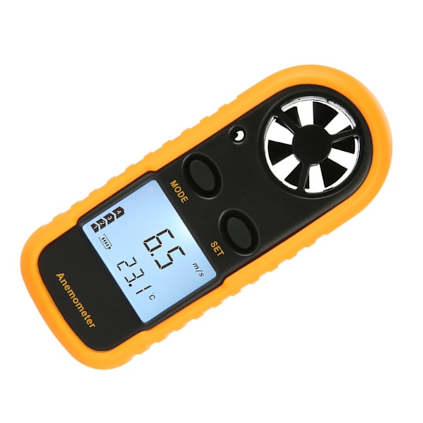 Digital Vindmåler Termometer LCD-skærm Håndholdt Vindhastighedstemperaturmåler 3V GM816