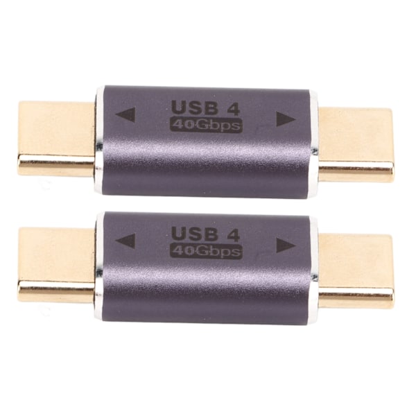 2st Typ C hane till typ C hane adapter 40Gbps 100W rak mini USB C adapter för bärbar smartphone