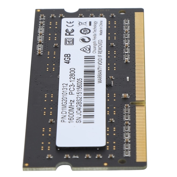 DDR3 RAM tynn aluminium Høy ytelse SODIMM DDR3‑1600MHz PC3‑12800 Bærbar minne 4GB