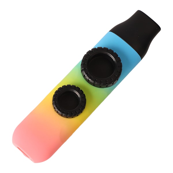 Kazoo Plast Profesjonell Justerbar Tone Musikinstrument med 10 stk Fløytemembran for Ukulele Fiolin Hudtekstur Tri Color Gradient