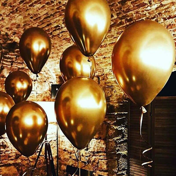 100 stk gullperle latexballonger metalliske heliumballonger for bryllup bursdagsfest