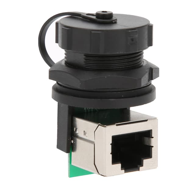 2 kpl RJ45-sovitin RJ45-90° pylväskortti Kaksoispistorasia ulkokäyttöön vedenpitävä Ethernet-liitin