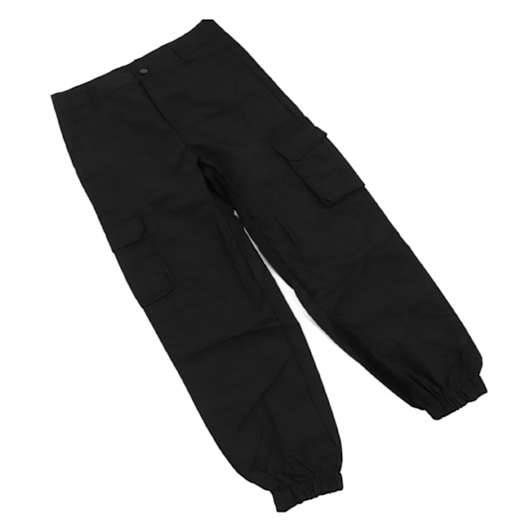 Kvinnor Cargo Byxor Stora fickor Manschettbyxor Casual Snygg Utomhus Jogging Vandring Långa Casual Byxor Svart S