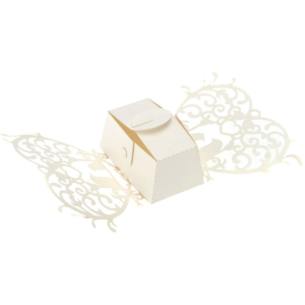 20 st Romantisk Mini DIY Candy Cookie Presentbox för bröllopsfest med vitt band