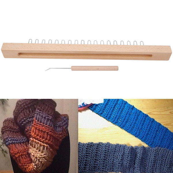 Rektangulär trävävväv Handullstickningsmaskin med armbågsvirknål