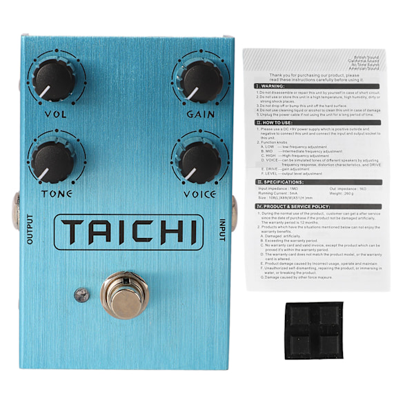 Elgitarreffekter Drive Pedal Effector Simulerar gitarrdistorsion och Overdrive-effekter AN 38 Light Blue