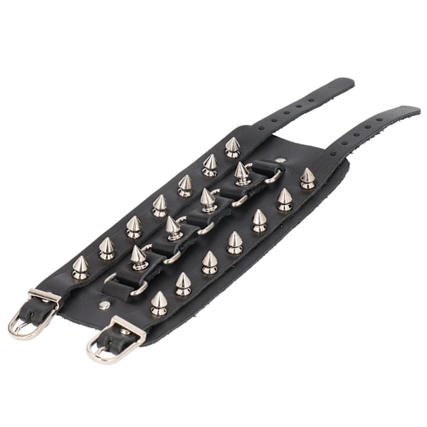 Justerbart punkarmband i konstläder spikar armband dubbat unisex metallnitarmband