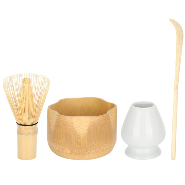 Matcha Making Tool Set Bambu Te Visp Te Skopa Skål Keramisk Te Visp Holder Teset Set