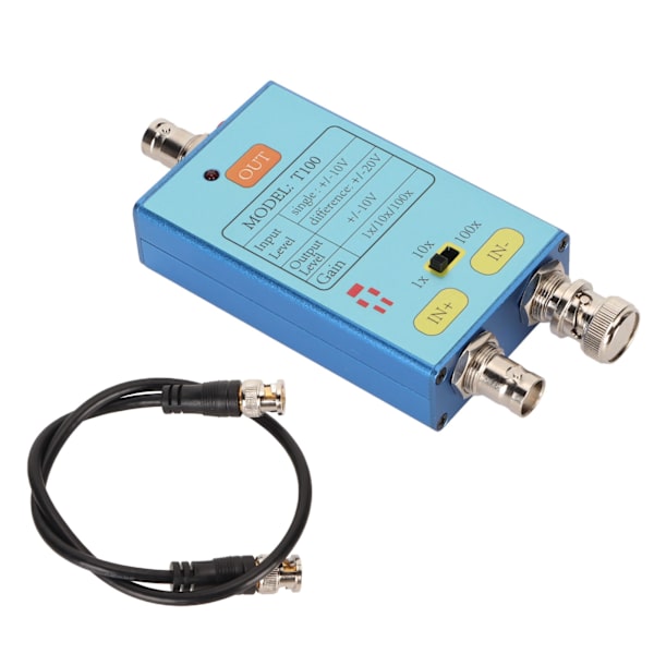 T100 Differential Probe Oscilloscope Professional 1X 10X 100X 10M bandbredd virtuellt oscilloskop för att förstärka svaga signaler