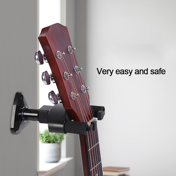 Guitar Hanger Säker väggfästeshållare Stöd för gitarrbas Ukulele