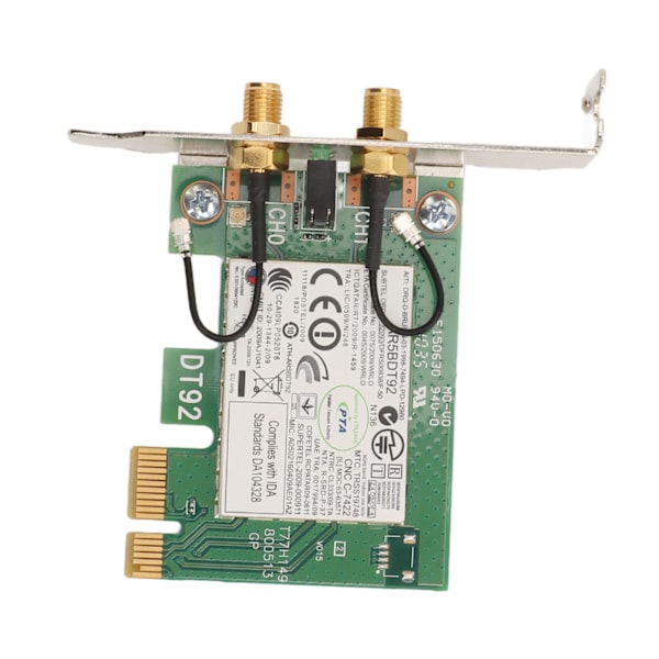 AR5BDT92 AR9280 300Mbps PCIE WiFi-kort 2,4GHz 5GHz Dobbelt bånd 802.11a/b/g/n Halvhøy nettverkskort-adapter for Windows