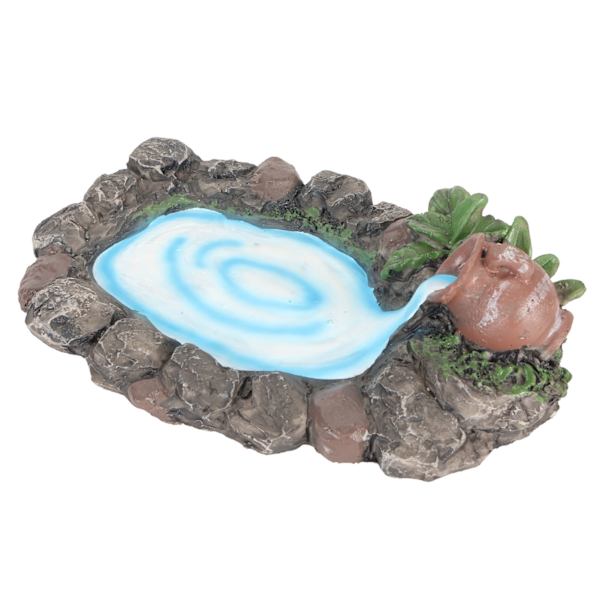 Fe-have Rock Dam 6,5 tommer lang håndmalet realistisk holdbar harpiks miniaturedam til hjemmet udendørs dekoration