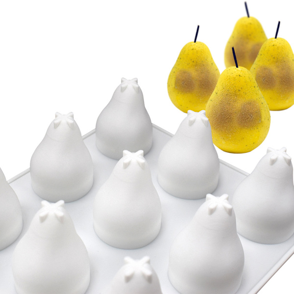 15 Hulrum Pæreformet Silikonform til Mousse Kage Fransk Dessert 3D Silikonform Kagedekorationssform Non Stick