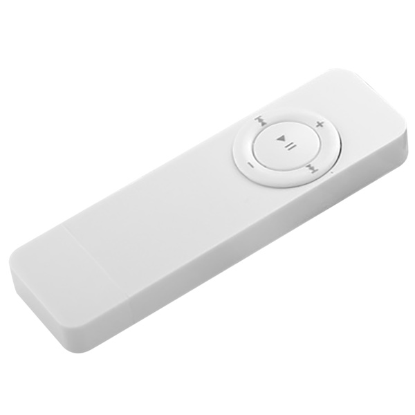 USB MP3-spiller Oppladbar minnekort Avspilling Bærbar musikkspiller for hjemreise Hvit