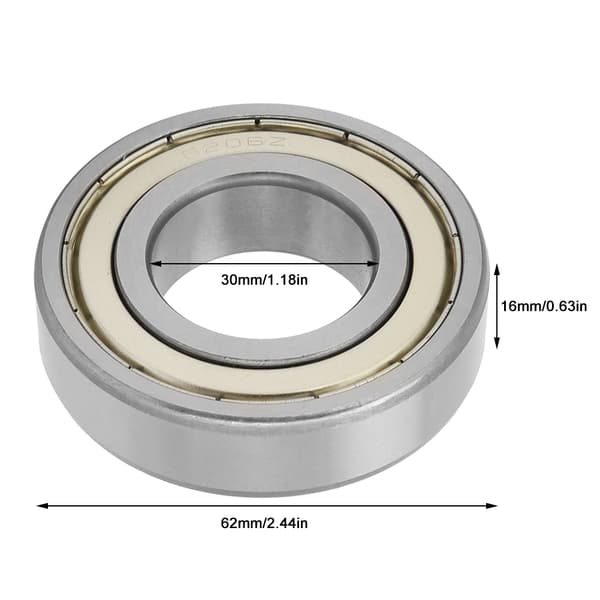 1st metall dubbelskärmade spårkullager 30*62*16mm (6206-zz)