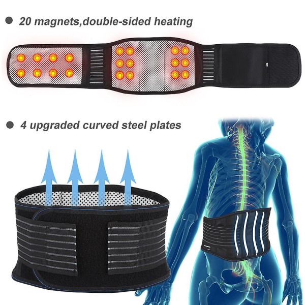 Oppgrader midje- og magebeltebeskytter Magnet Selvoppvarmende varm stålplate Fast støtte midjebeskytter M