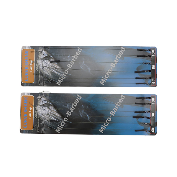 2Pack Carp Hair Rigs Kit PTFE Coating Boilies Rig Carp Line Leader för Sötvatten SaltwaterBarbed