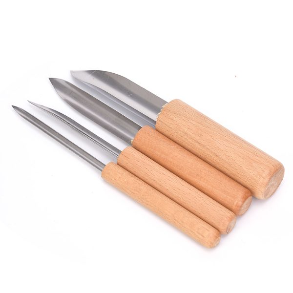 4 st Keramik Punch Cutter Keramisk Modellering Gravyr Gör-det-själv-verktyg Skulptur Lera Semi Circular Cutter