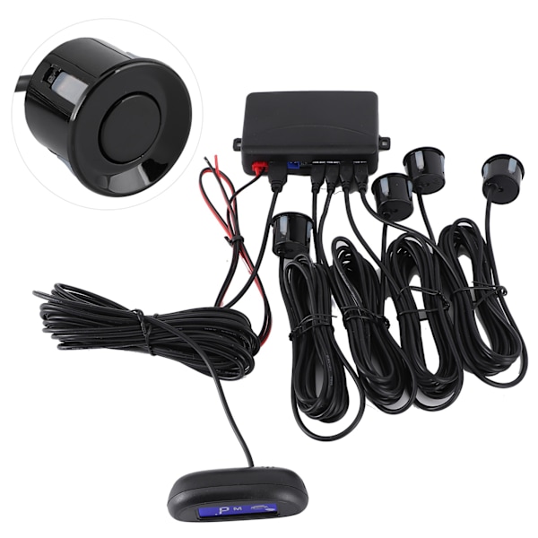 Auto LED Parkeringssensor Backup Radar System Summerende alarm Vejrbestandig Universal til 12V biler