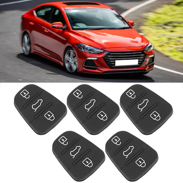 5 kpl kumirenäppäinvaipan 3-painikkeinen Sopii Hyundai Fit for Kia (ilman kirjainta)