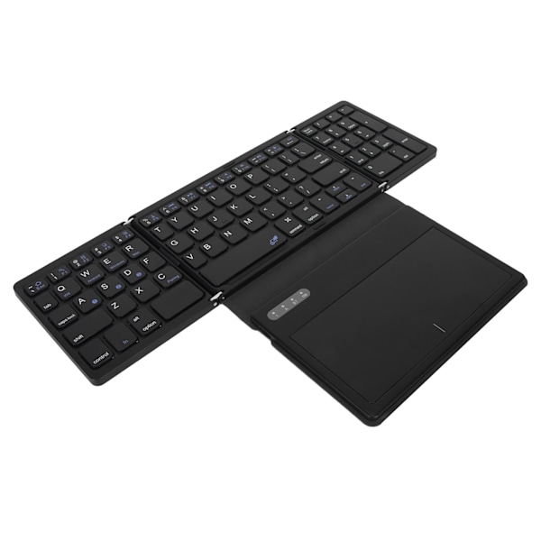 Foldbart Bluetooth Tastatur Lav Latency Bluetooth 5.1 Tastatur i Fuld Størrelse med Stor Touchpad til IOS til Android til Windows