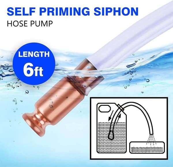 Överföringssifonpump för vatten/bensin/bränsle - manuell sifonslang
