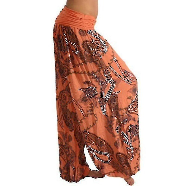 Dam Plus Size Orange Tryckta Harem Vida Benbyxor