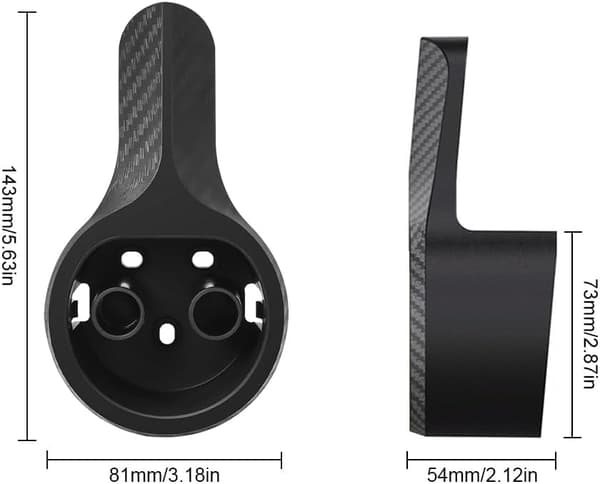 Hållare för laddkabel för elbil Typ 2 Slitstark ABS Väggmonterad Laddkabelhållare Typ 2 - Svart