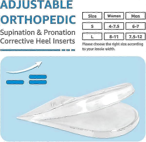 Justerbar ortopædisk hælløft til supination og overpronation ved fodpleje 2 Layer S 9.5x5.5cm