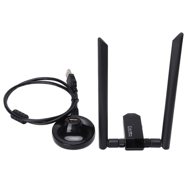 Langattoman verkon kortti 1200Mbps pitkä kantama Dual Band langaton USB WiFi-sovitin PC-työpöydälle