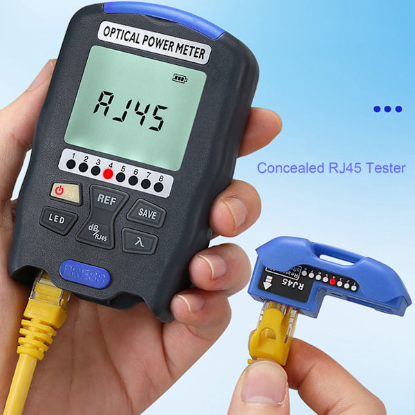 Mini Optisk Fiber Effektmeter Tester FC SC ST Universal Grensesnitt 3 i 1 10KM med LED-lys AUA DC70 (-70~+10dBm)