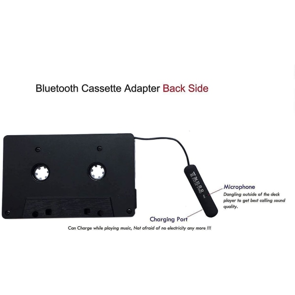 Nyaste 3:e generationens trådlösa Itape-kassettspelare fungerar under laddning Bluetooth V4.0+edr Stereo Audio Receiver Adapter för bil