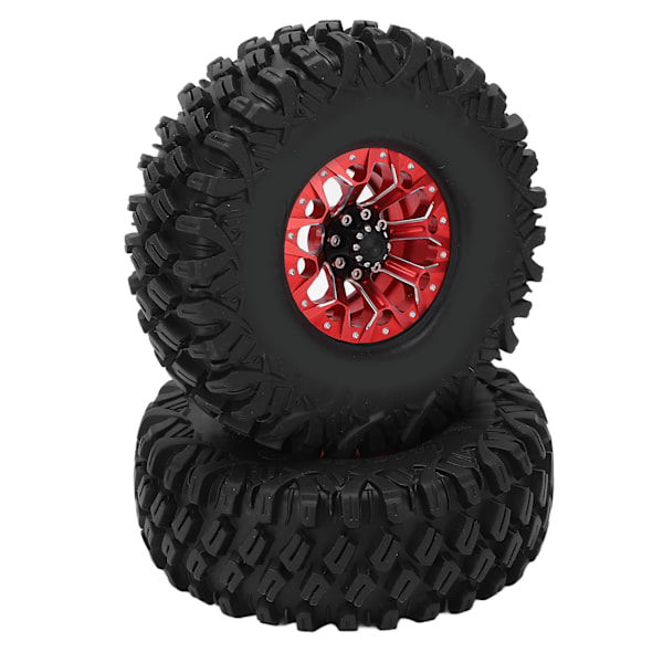 2 st/set 1,9 tum RC-bil Hjulfälg Däck Set för AXIAL SCX10 1/10 Crawler Bil Uppgraderingar Delar Röd