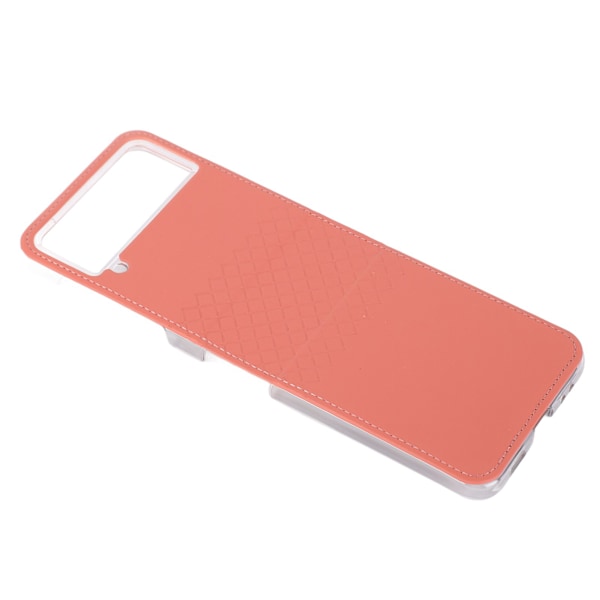 Bakstycke för Samsung Z Flip 4 PU Läder TPU Stötsäkert skyddande hopfällbart telefonfodral för dagligt bruk Rosa