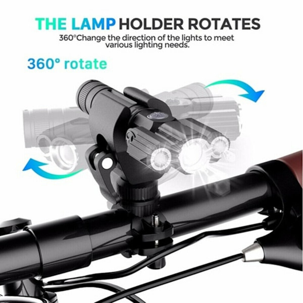 Aluminiumslegering Multifunksjon 3-hoders LED-sykkellamper Lampe USB-frontlykt Vanntett utendørs lommelykt
