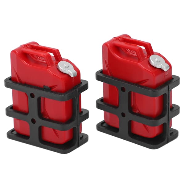 1 par RC bil simuleret brændstoftankbeslag Mini oliedunk til 1/8 1/10 RC Crawler bil dekorationstilbehør rød