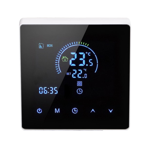 16A digital termostat med LCD-skjerm programmerbar termostat elektrisk varme termostat for hjemmekontor hotell AC 90V-240V hvit uten WiFi